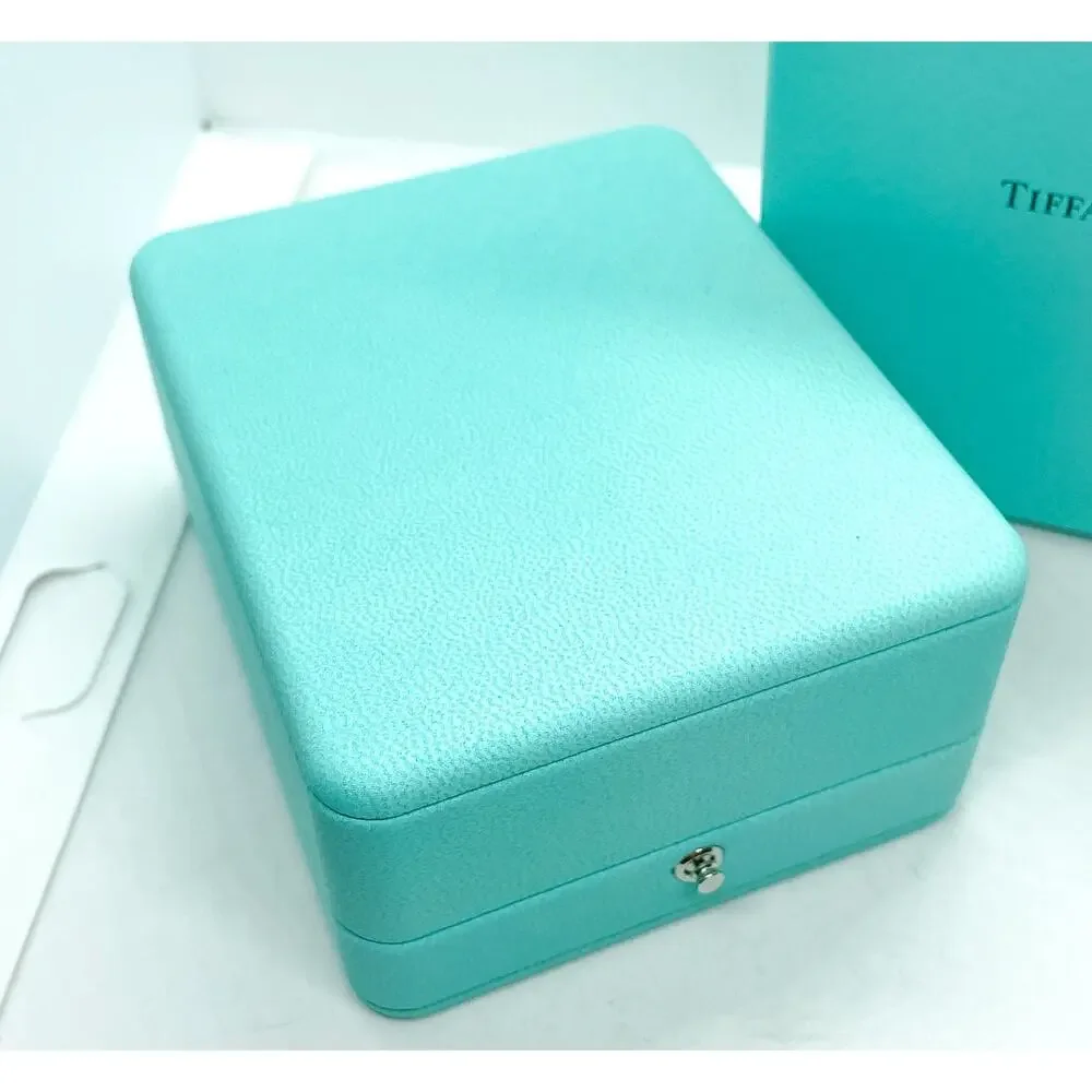 Tiffany & Co. Blue Leather Necklace Holder Box Case 4
